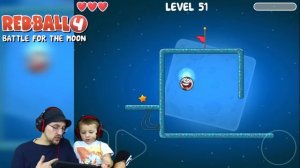 REDBALL 4 is BACK!  Chase & Dad go to SPACE 2 Battle for the Moon Levels 46-55 (Part 7 Gameplay)