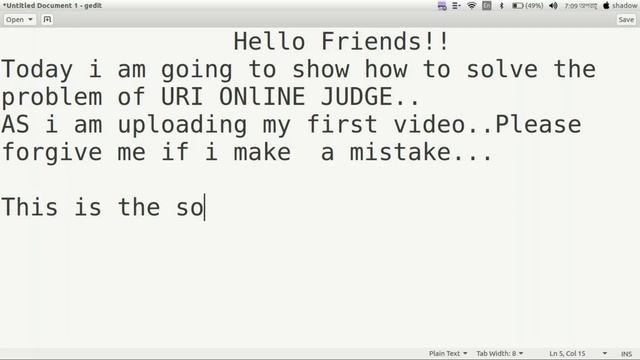 URI Online Judge problem Solution 1001
