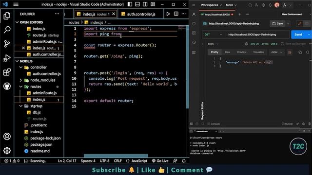 Node.js Tutorial-10: Working with Controllers for Clean & Organized Code | time2code ?