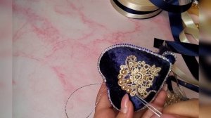 Сердечко в бархате.Елочная игрушка своими руками. DIY. Christmas ornaments.Velvet heart. ❤