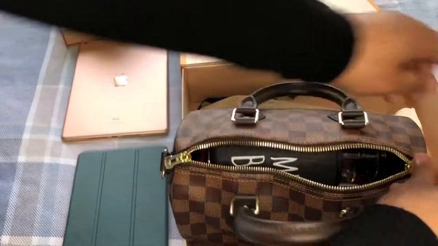 LOUIS VUITTON SPEEDY B 25 damier ébène. What fits? iPad ? iPad Mini? смотреть онлайн