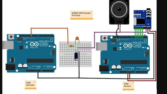 MT8870 DTMF Decoder Module - Arduino Test With PWM Audio Synth Tones