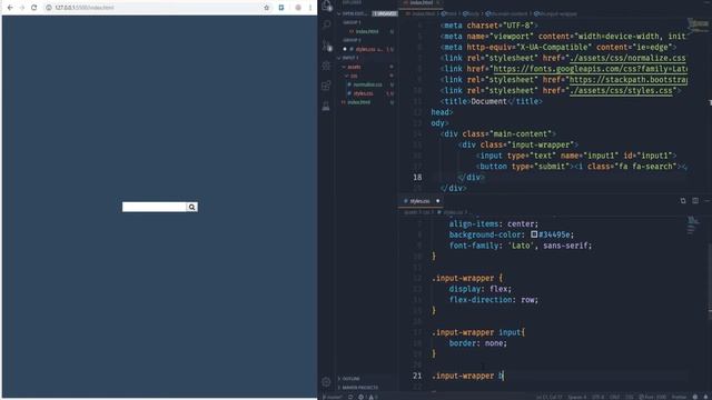 Search Box Code Example - HTML, CSS, FLEXBOX, Font-awesome смотреть онлайн