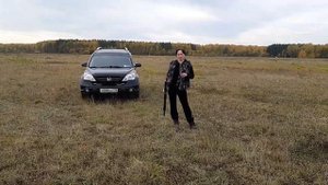 Калуга. Пробуем стрелять, карабин ма-ак 03  против советского огнетушителя -  50 м.