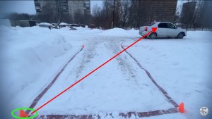 Парковка задним ходом под углом 90°, площадка (гараж) 2022. Возможный вариант