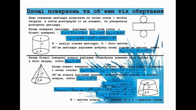 Конспект "Площі поверхонь та об'єми тіл обертання" | Підготовка до ЗНО смотреть онлайн
