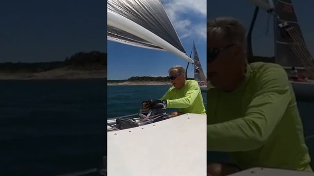 Spinnaker take down #trimaran #Coursair #sailing