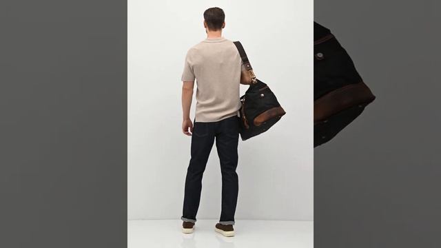 Дорожная сумка из канваса и натуральной кожи смотреть онлайн