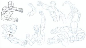 Drawing Punching Poses with Simplified Anatomy