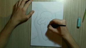 Как нарисовать маску крика из фильма "Крик" | How to draw a scream mask| (Лёгкий способ)