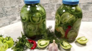 Зеленые помидоры на зиму - рецепт на 3-х литровую банку