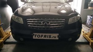 Удаление катализаторов, замена на пламегасители замена гофр на Infinity FX35 в Тольятти