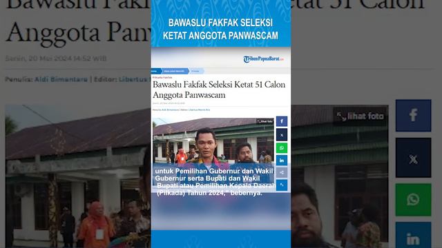 Bawaslu Fakfak Seleksi Ketat 51 Calon Anggota Panwascam