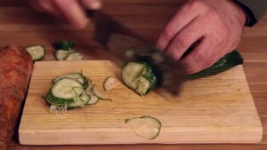 Обзор ножа Накири SATOSHI DAMASK кухонный нож  Накири Сатоши тест ножа на продуктах  Sergey Zhirov