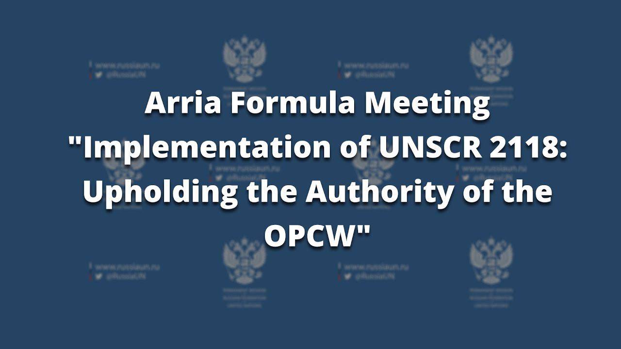 Arria Formula Meeting "Implementation of UNSCR 2118: Upholding the Authority of the OPCW"