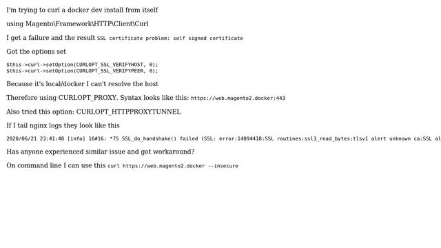 Magento: Curl magento 2 store on docker смотреть онлайн
