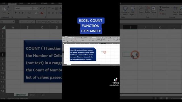 #microsoft #excel Count Function explained | #tutorial