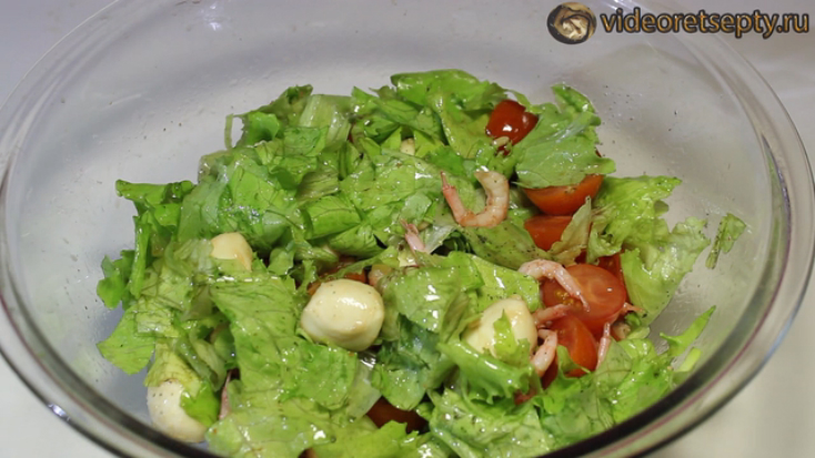 Салат с Моцарелла и помидорами - Salad with mozzarella and tomatoes