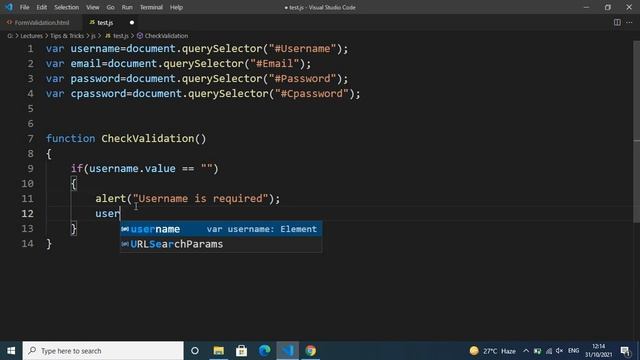 Form Validation WIth JavaScript in Urdu/Hindi