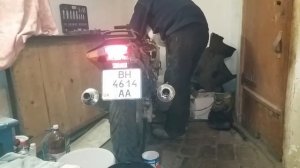 Переделка кавасаки ззр250 на один карбюратор.