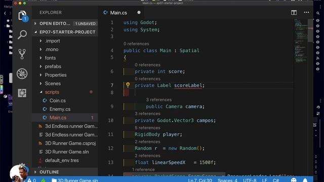 Episode 7: ADDING SCORE | Make a 3D endless runner Godot engine game