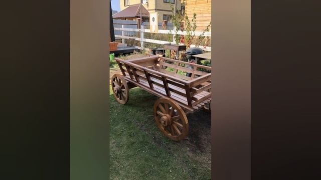 Телега деревянная