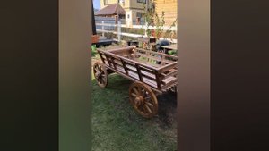 Телега деревянная