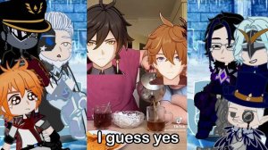 Fatui harbingers reacts to Lumine x Childe x Zhongli  ♡