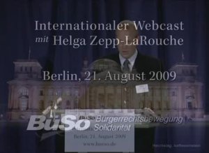 Хельга Цепп-Ларуш. &laquo;Угроза неуправляемости&raquo; . Часть 1 выступления 21 августа 2009 г.