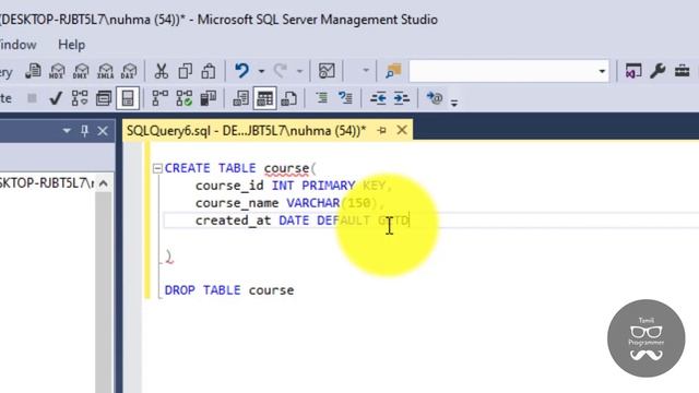 SQL DEFAULT Constraint | default keyword sql | Tutorial in Tamil | Tamil Programmer