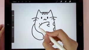 How to Draw a Cute Cat in Procreate | Free Download Link Included - Draw with Michelle