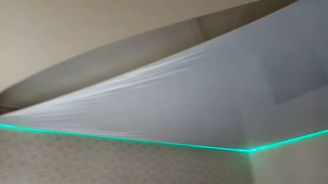 Натяжка двух уровневого потолка с LED подсветкой в СПБ смотреть онлайн