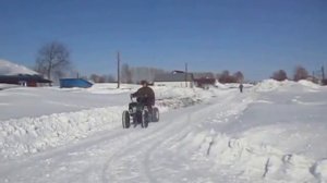 Езда на мотоблоке зимой 004