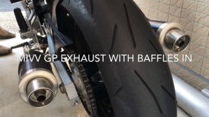 Ducati Monster 400ie Exhaust Sound Comparison. Stock vs Mivv GP With And Without Baffles.