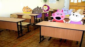 Мультики Свинка Петта испугалась мыши на уроке в школе. Мультфильмы для детей.