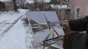 Пленэр зимой. Живопись с натуры. Как написать зимний пейзаж