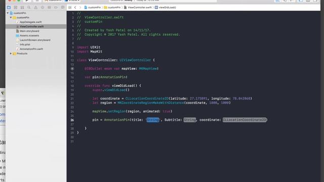 Custom Annotation Pin MapView (Swift 4 + Xcode 9.0) смотреть онлайн