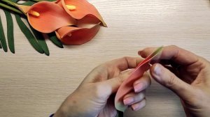 Реалистичные каллы из фоамирана. Нежный букет цветов из фома для интерьера Calla lilies from foam.
