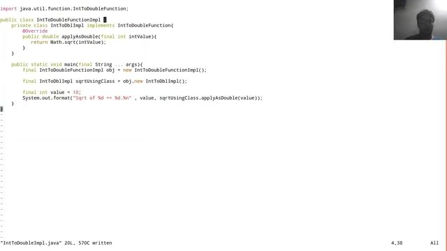 Modern java functional programming to get square root of an integer value using IntToDoubleFunction