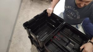 Распаковка Ящик для инструментов на колесах Haisser HD Compact Logic из розеткака Ящик для инструмен