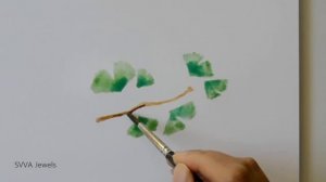 How to paint Ginkgo Biloba leaves on a branch watercolor