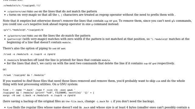 How to delete a line which contains a specific syntax but I want to avoid a line which contains... смотреть онлайн