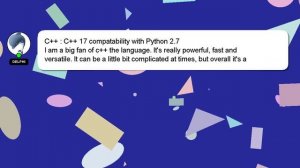 C++ : C++ 17 compatability with Python 2.7