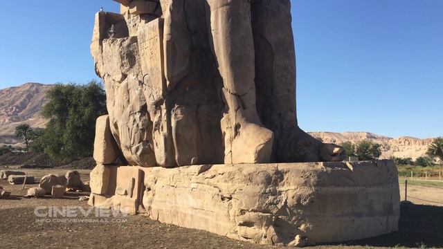 'COLOSSI OF MEMNON' Luxor 4K, Massive Stone Statues of Pharaoh Amenhotep III Karnak in Egypt смотреть онлайн