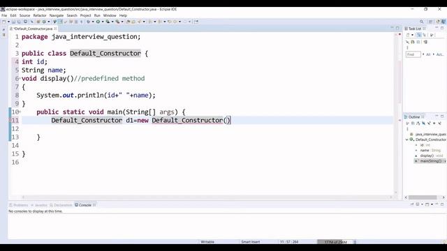 purpose of a default constructor in java | interview question | simple example  default constructor