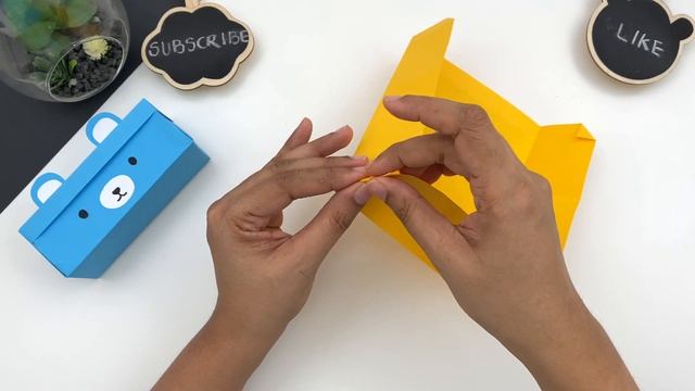 DIY MINI PAPER STORAGE BOX / Paper Crafts For School / Paper Craft / Easy Origami Bear Box DIY