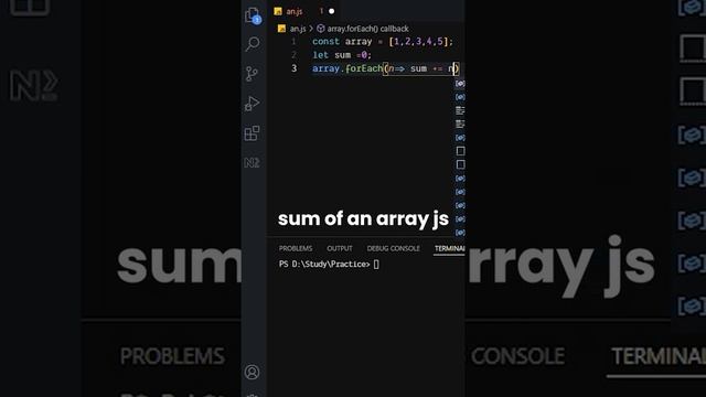 sum of an array | javascript