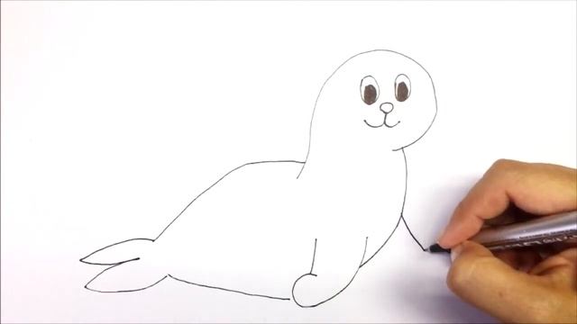 Легкий рисунок тюлень | Сурет салу мөр | how to draw seal