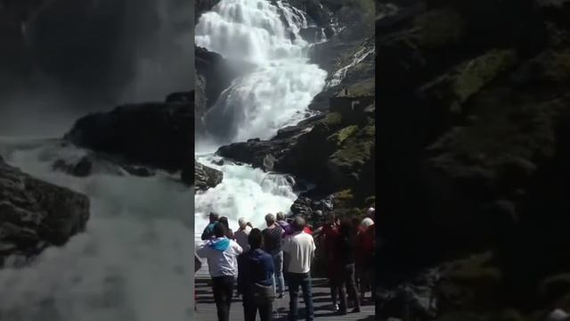 Норвегия железная дорога и водопад Кьосфоссен Waterfall and railway in Norway ??