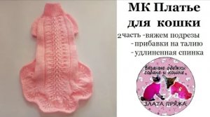 МК Как связать платье для кошки 2 часть